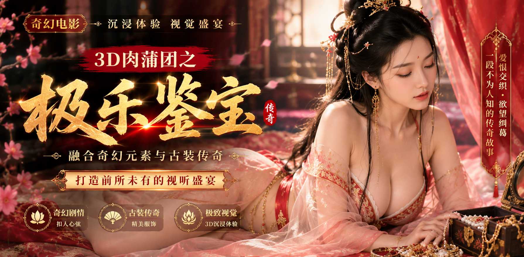 3D肉蒲团极乐鉴宝 色情电影中美女沉迷肉欲 猛插崩溃