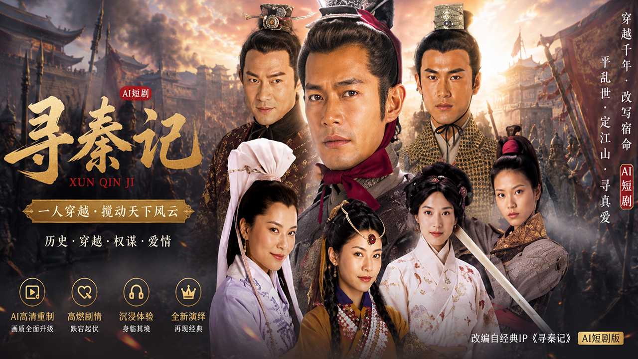 ai成人短剧寻秦记 项少龙穿越后与古代女子肢体纠缠情欲升温