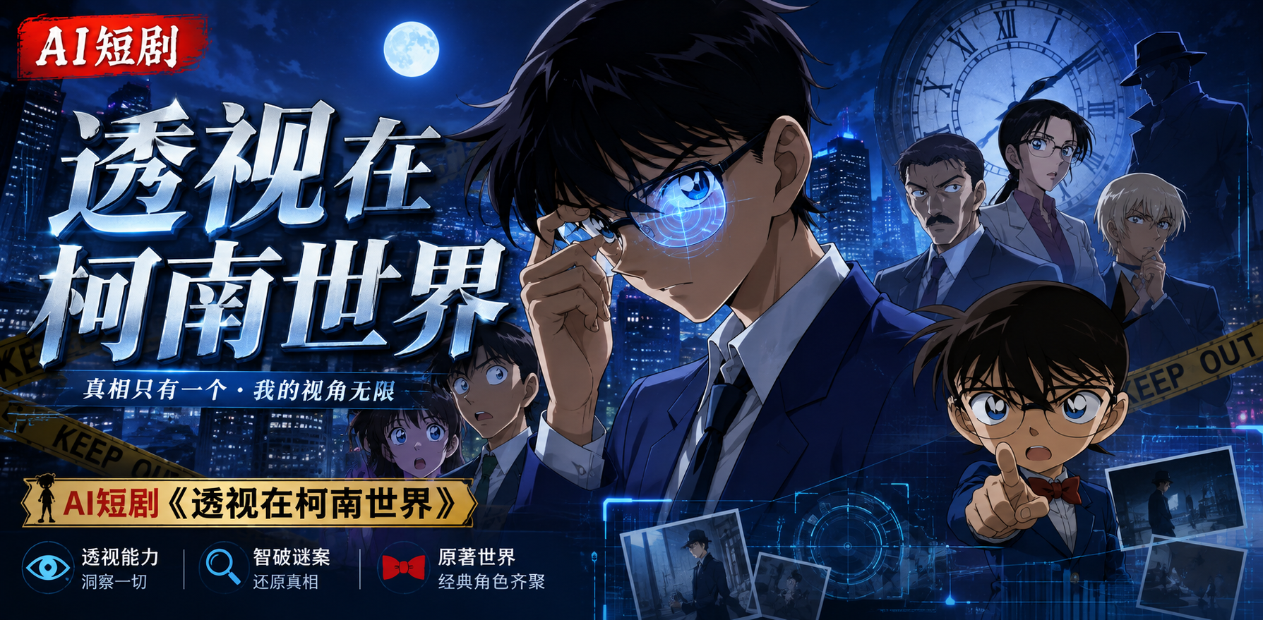 透视在柯南世界 柯南透视亲密 ai短剧 柯南情欲故事 透视缠绵