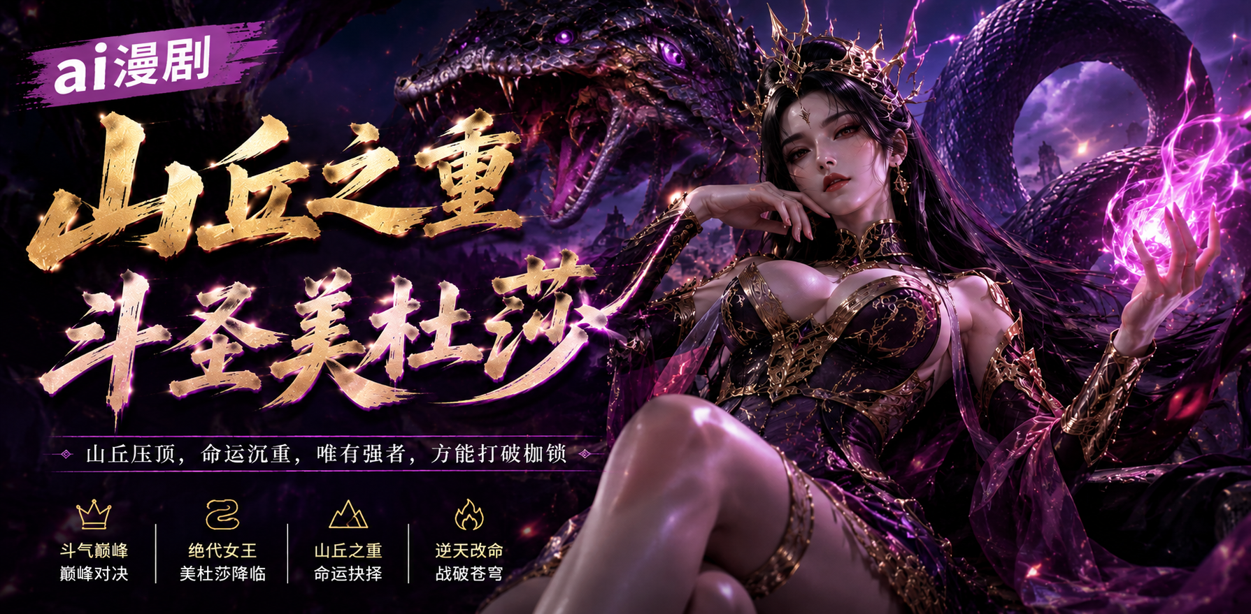 山丘之重 斗圣美杜莎 美杜莎双修 ai漫剧 美杜莎情欲故事 美杜莎缠绵