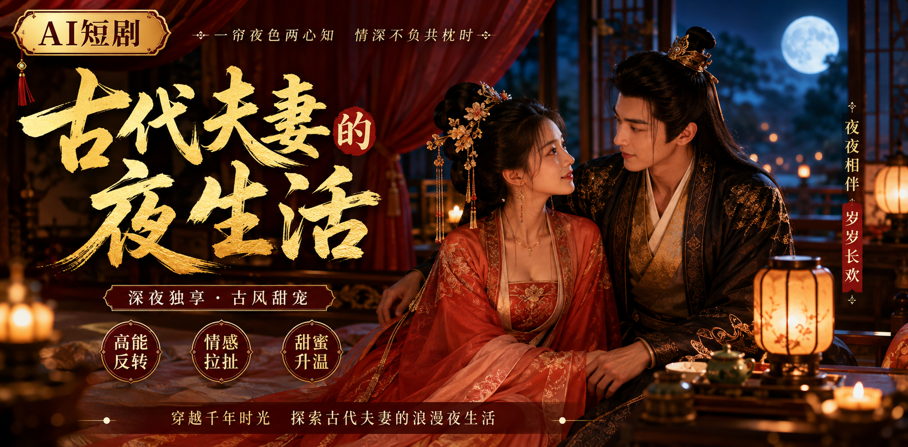 古代夫妻的夜生活 古代夫妻亲密 ai短剧 古代情欲故事 夫妻缠绵