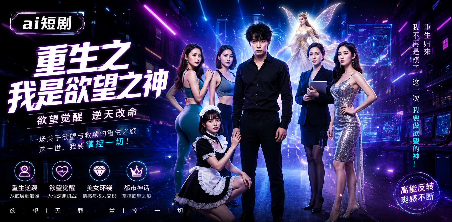 重生之我是欲望之神 欲望之神任务 ai短剧 欲望情欲故事 神之缠绵