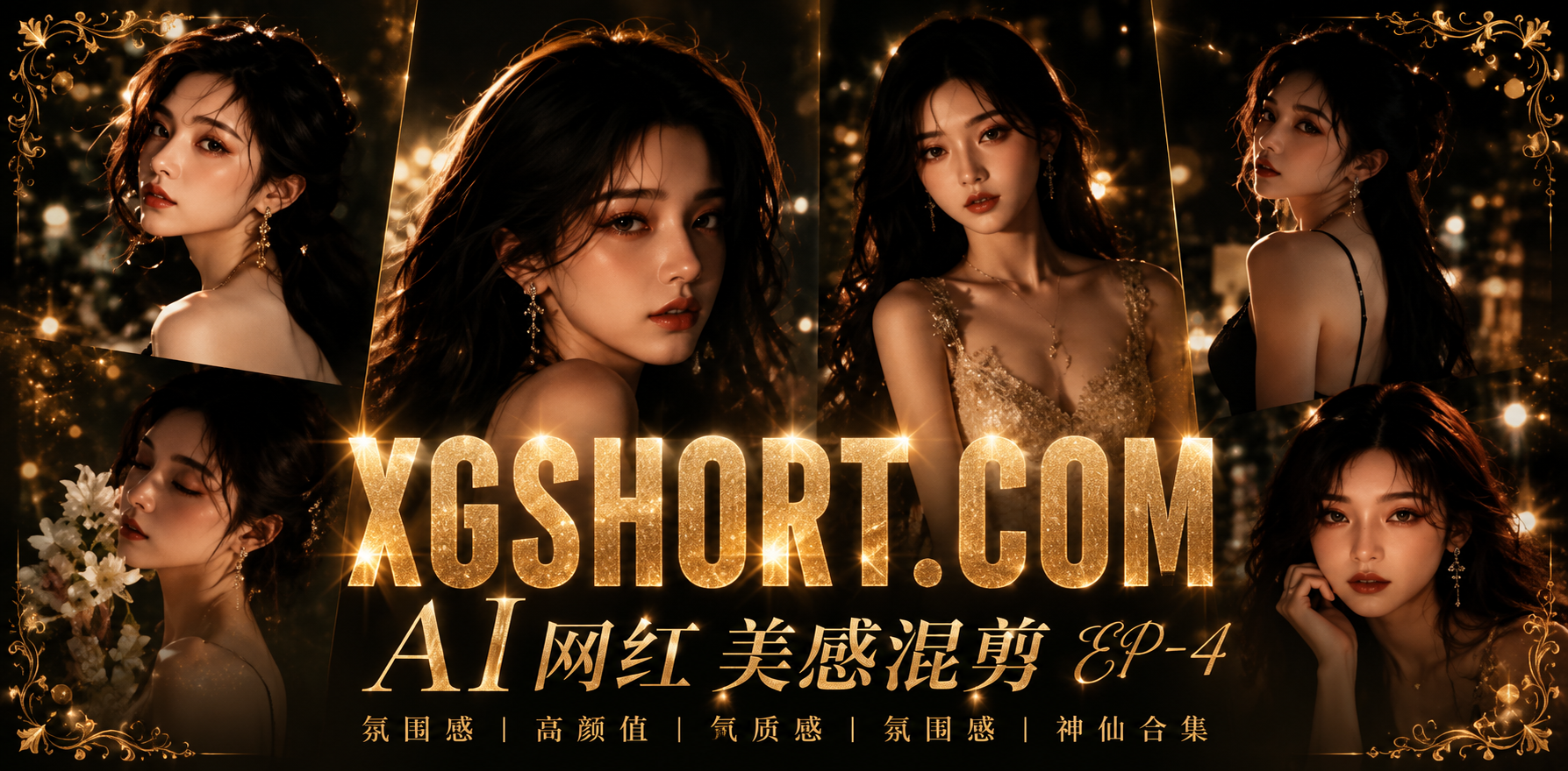 AI网红美颜感音画混剪 EP-4 网红美颜 ai漫剧 美颜情欲故事 混剪缠绵