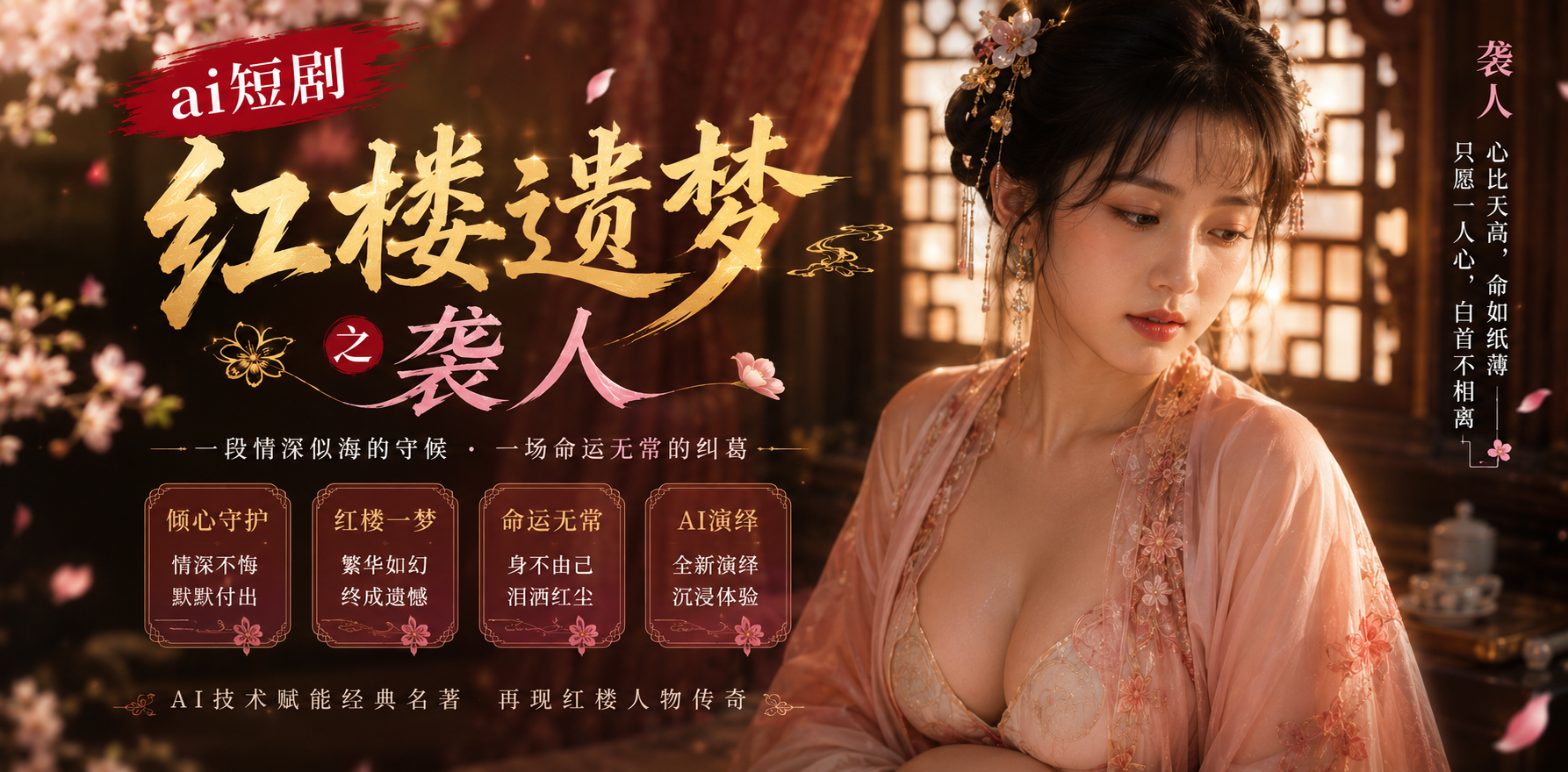 红楼遗梦 AI红楼梦 古典尤物 ai短剧 红楼情欲故事 遗梦缠绵