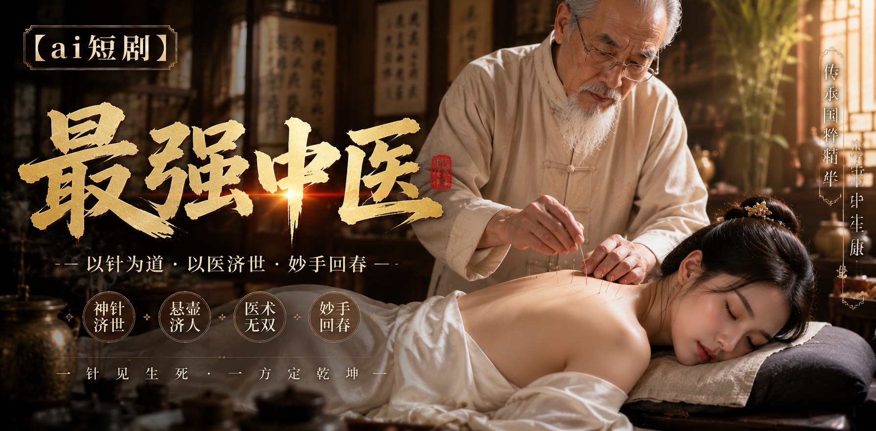 最强中医 特殊针灸之法 ai短剧 中医情欲故事 针灸缠绵