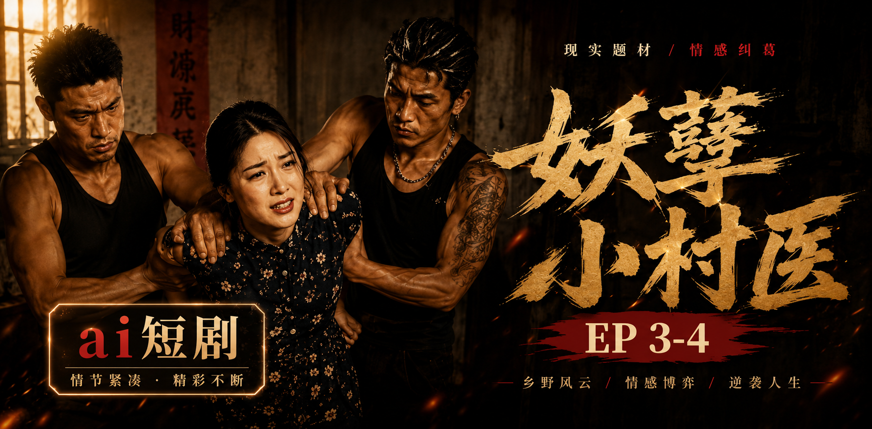 妖孽小村医EP1-2 村医美女患者 ai短剧 乡村情欲故事 村医缠绵