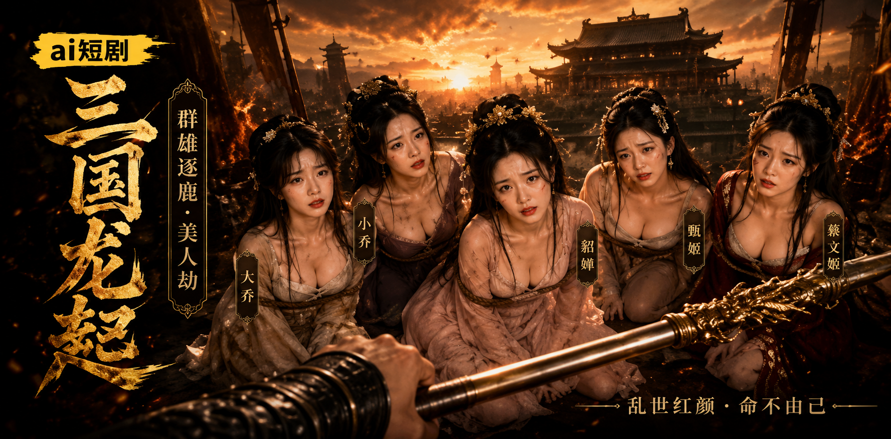 三国龙起 AI魔改乱世 ai短剧 三国情欲故事 龙起缠绵