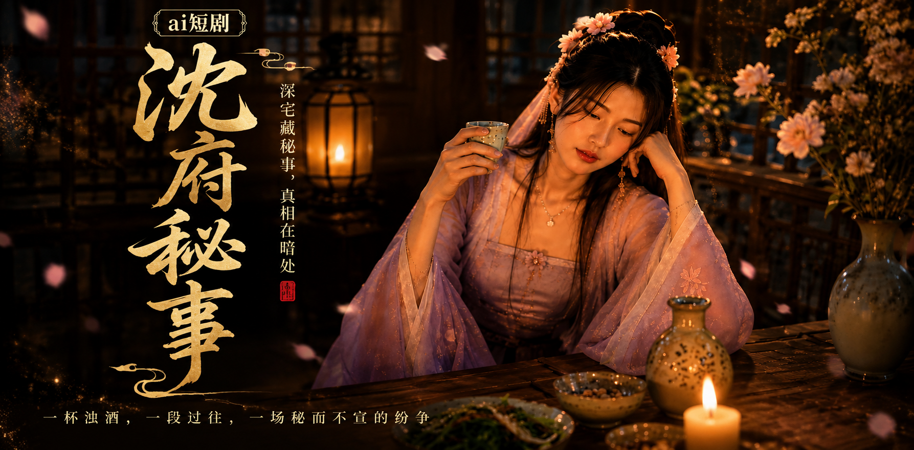 沈府秘事 沈府夜色禁忌 ai短剧 沈府情欲故事 秘事缠绵