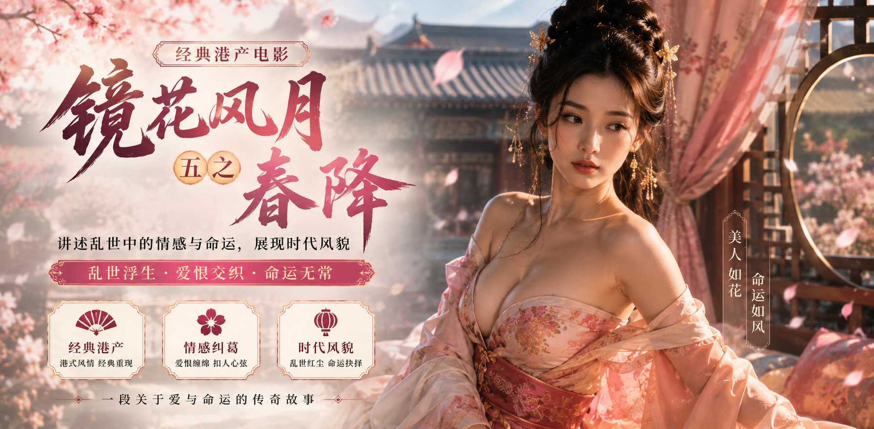镜花风月五之春降国产三级成人电影 春情荡漾高能激情大作