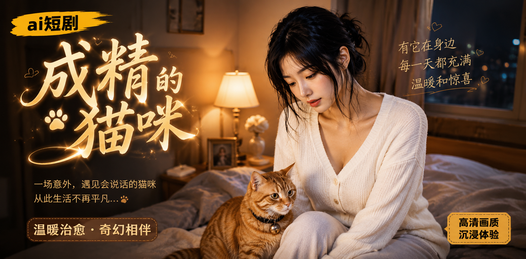 成精的猫咪 猫娘报恩 ai短剧 猫娘情欲故事 猫咪缠绵