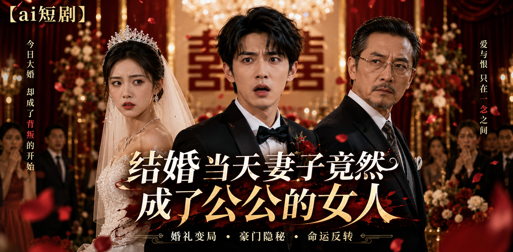结婚当天妻子竟然成了公公的女人 婚礼禁忌亲密 ai短剧 公公情欲故事 妻子缠绵