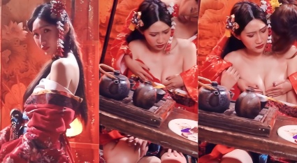 小游女被玩到高潮痉挛 她穿着性感江戶花魁情趣睡衣