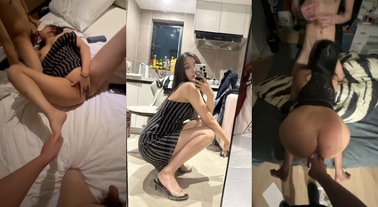 高颜值模特女友接受绿帽男友4P要求 黑丝女仆交换互插淫乱