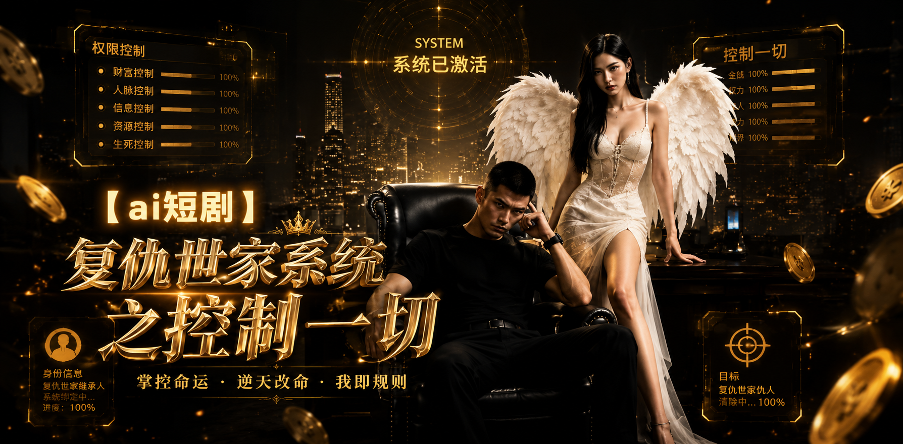 复仇世家之我有系统控制一切 系统控制美女 ai短剧 复仇情欲故事 系统缠绵