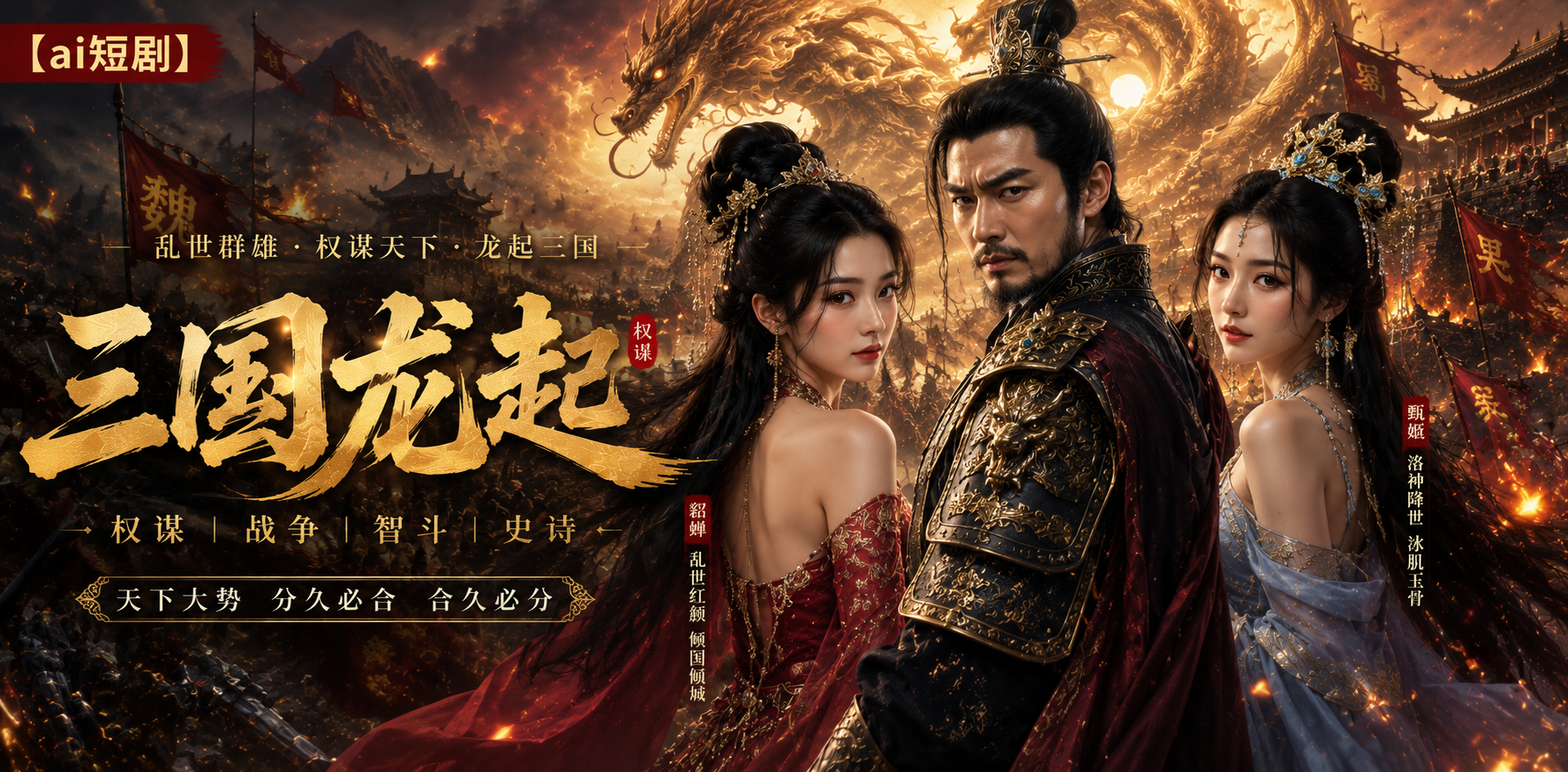 三国龙起 AI魔改 ai短剧 三国情欲故事 龙起缠绵