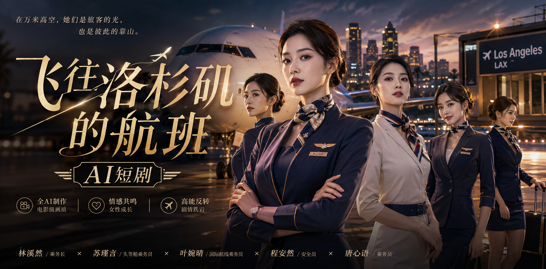 飞往洛杉矶的航班 航班禁忌亲密 ai短剧 航班情欲故事 洛杉矶缠绵