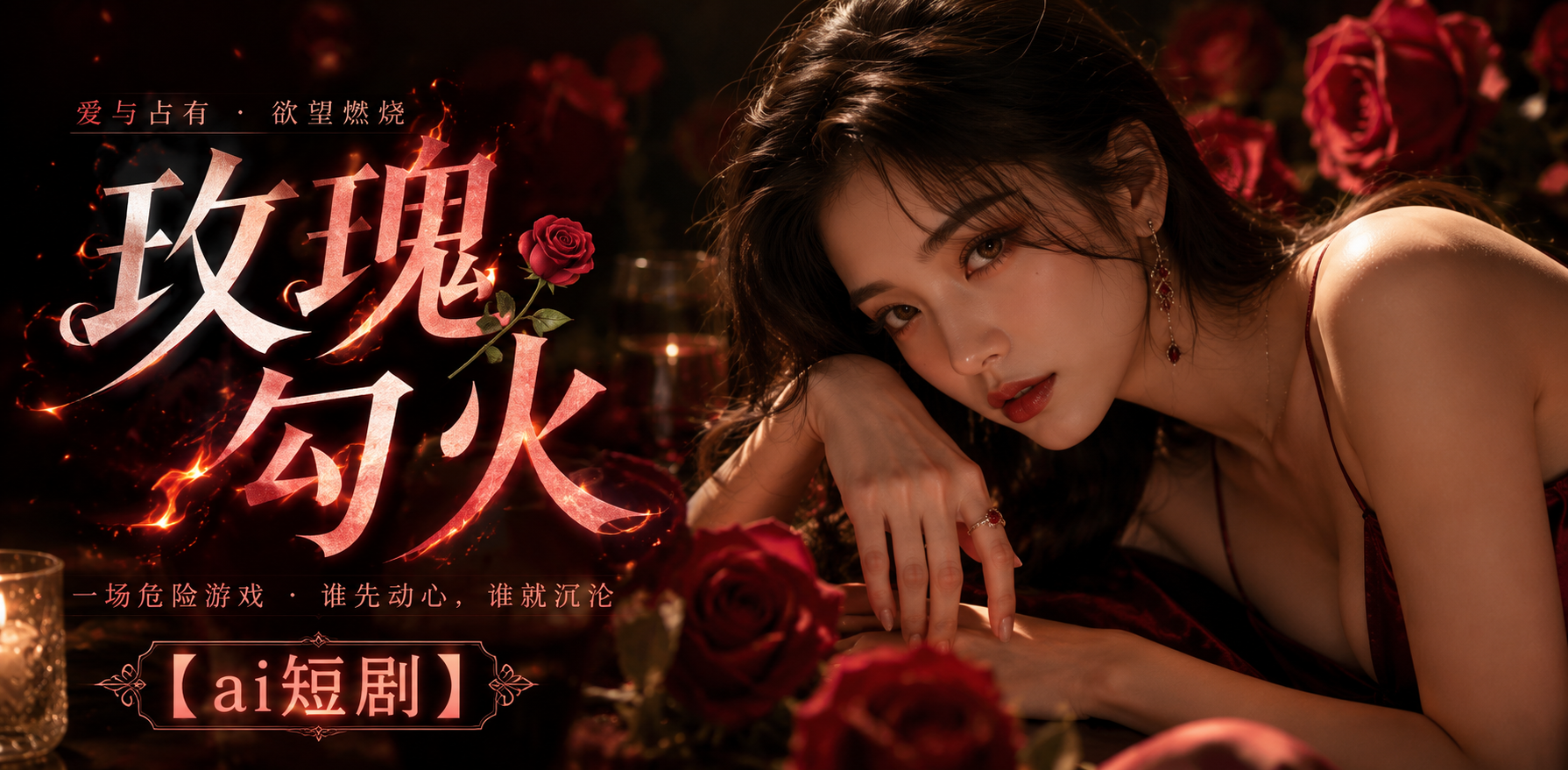 玫瑰勾火 女星男模 ai短剧 玫瑰情欲故事 勾火缠绵