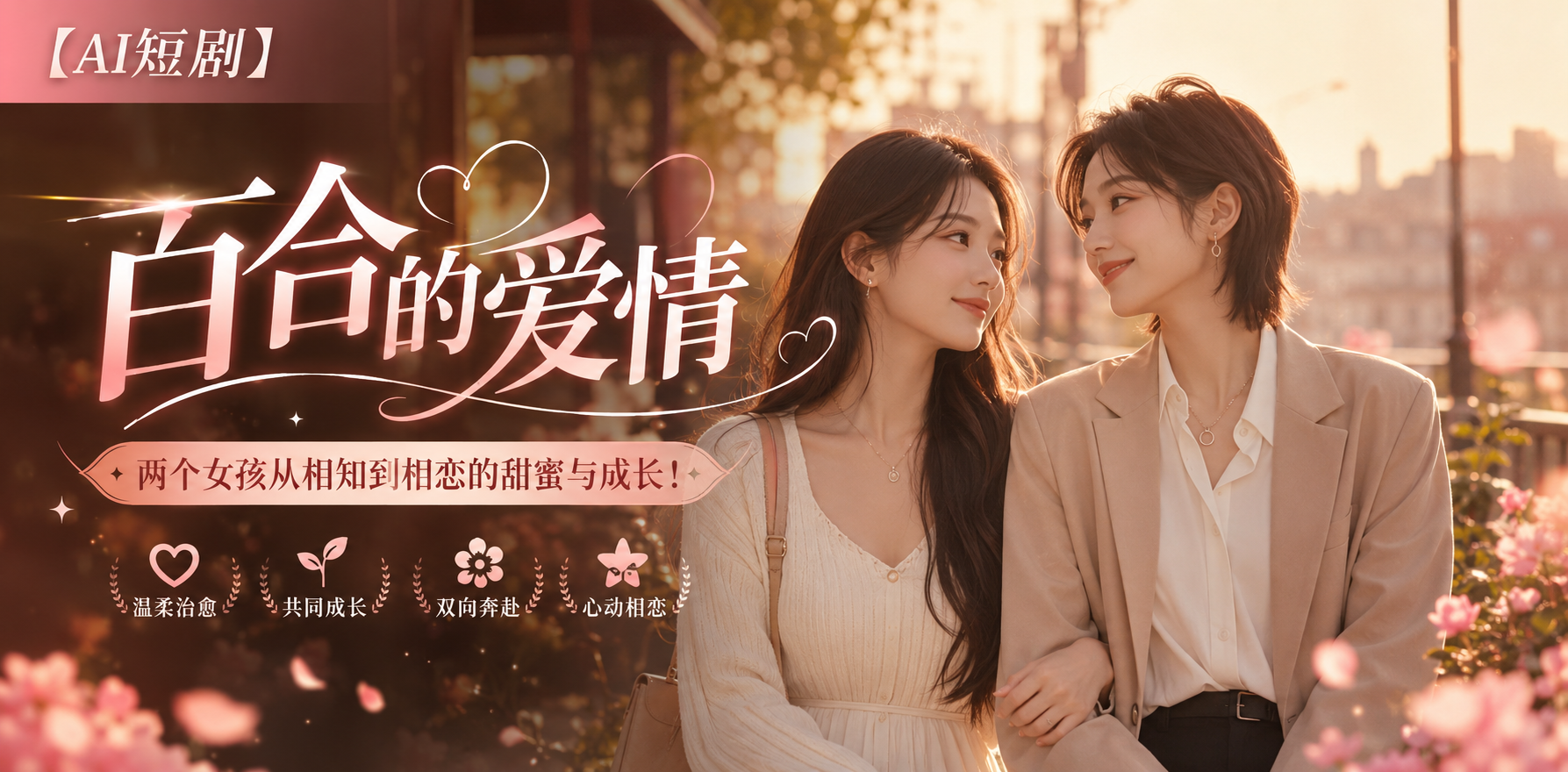 百合的爱情 AI短剧 两个女孩从相知到相恋的甜蜜与成长！