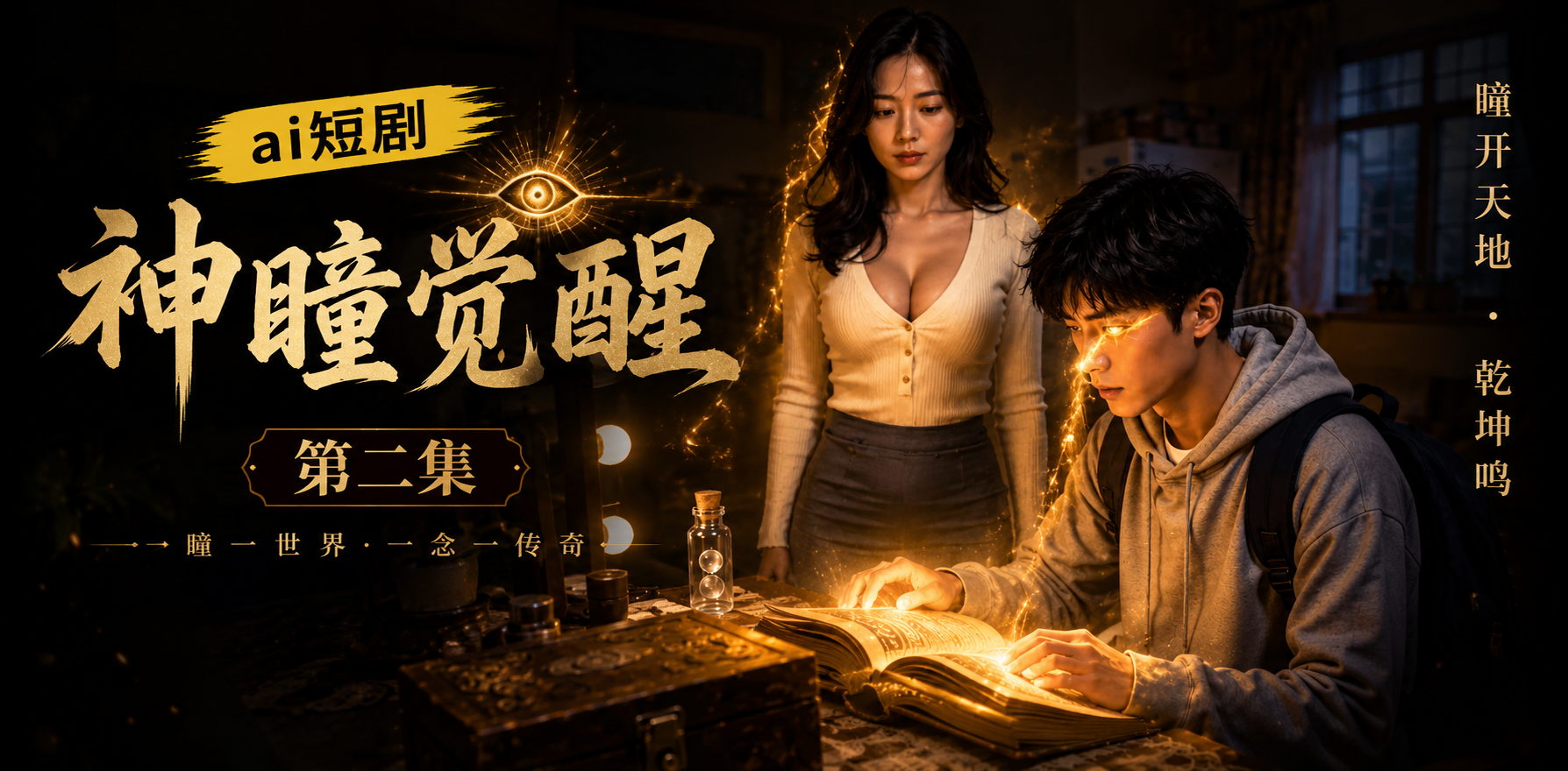 神瞳觉醒 ep-2 神瞳控制 ai短剧 神瞳情欲故事 觉醒缠绵