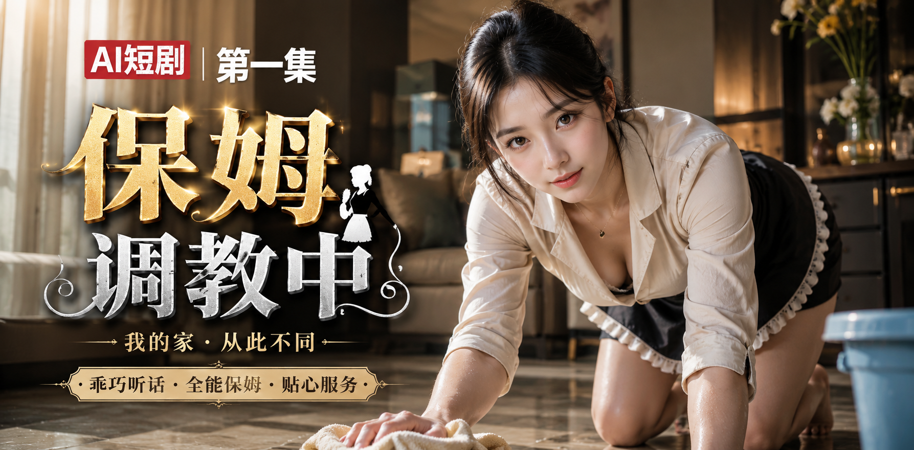 保姆调教中1 保姆初次调教 ai短剧 保姆情欲故事 调教开始