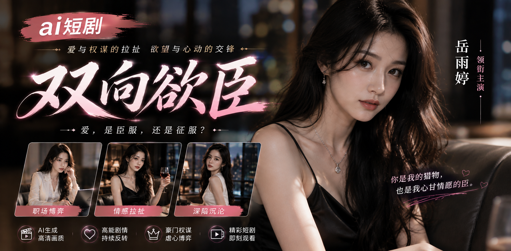 双向欲臣 岳雨婷主演 ai短剧 欲臣情欲故事 双向缠绵