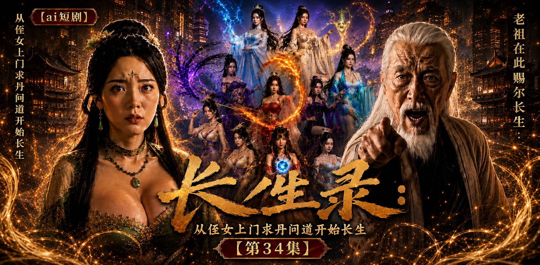 96岁快死的老头觉醒系统 第二天直接返老还童 EP-34 ai短剧 长生录从侄女上门求丹开始长生