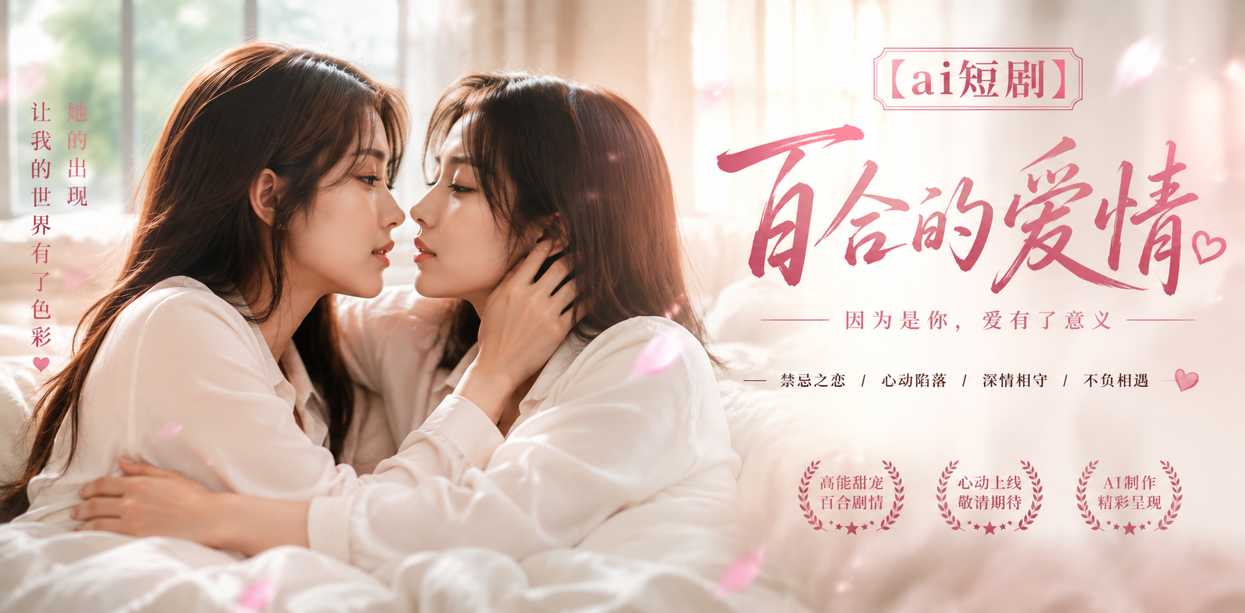 百合的爱情 女女甜蜜缠绵 ai短剧 百合情欲故事 女女亲密