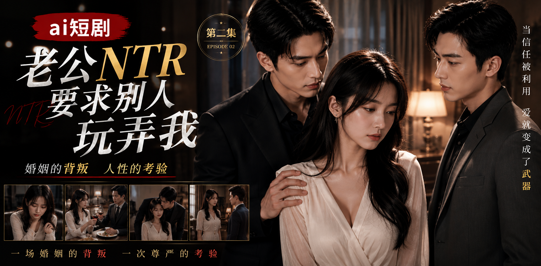老公NTR要求别人玩弄我 第二集 丈夫旁观亲密 ai短剧 NTR情欲故事 玩弄升温