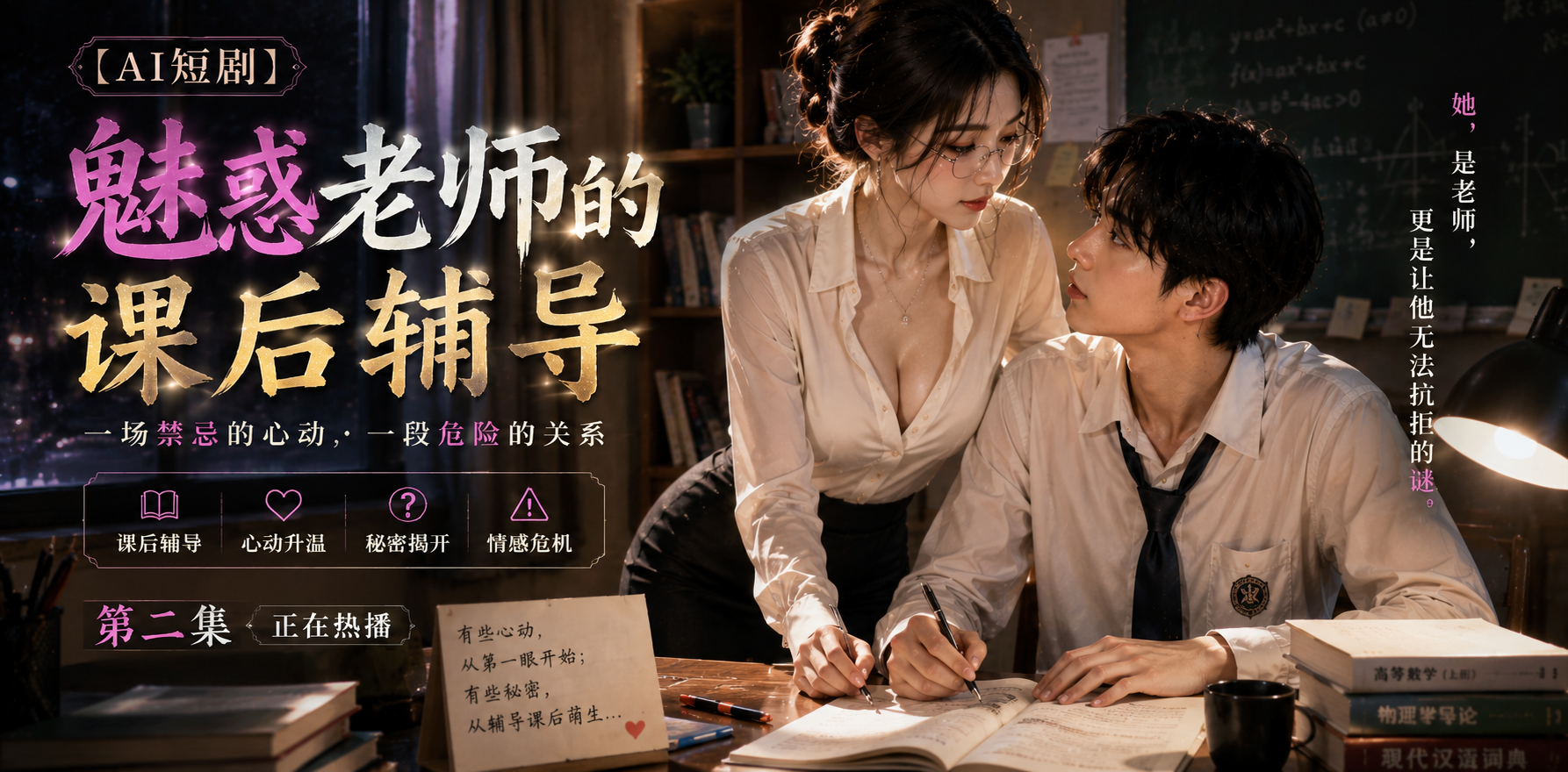 魅惑老师的课后辅导 老师课后辅导 ai短剧 老师情欲故事 课后缠绵
