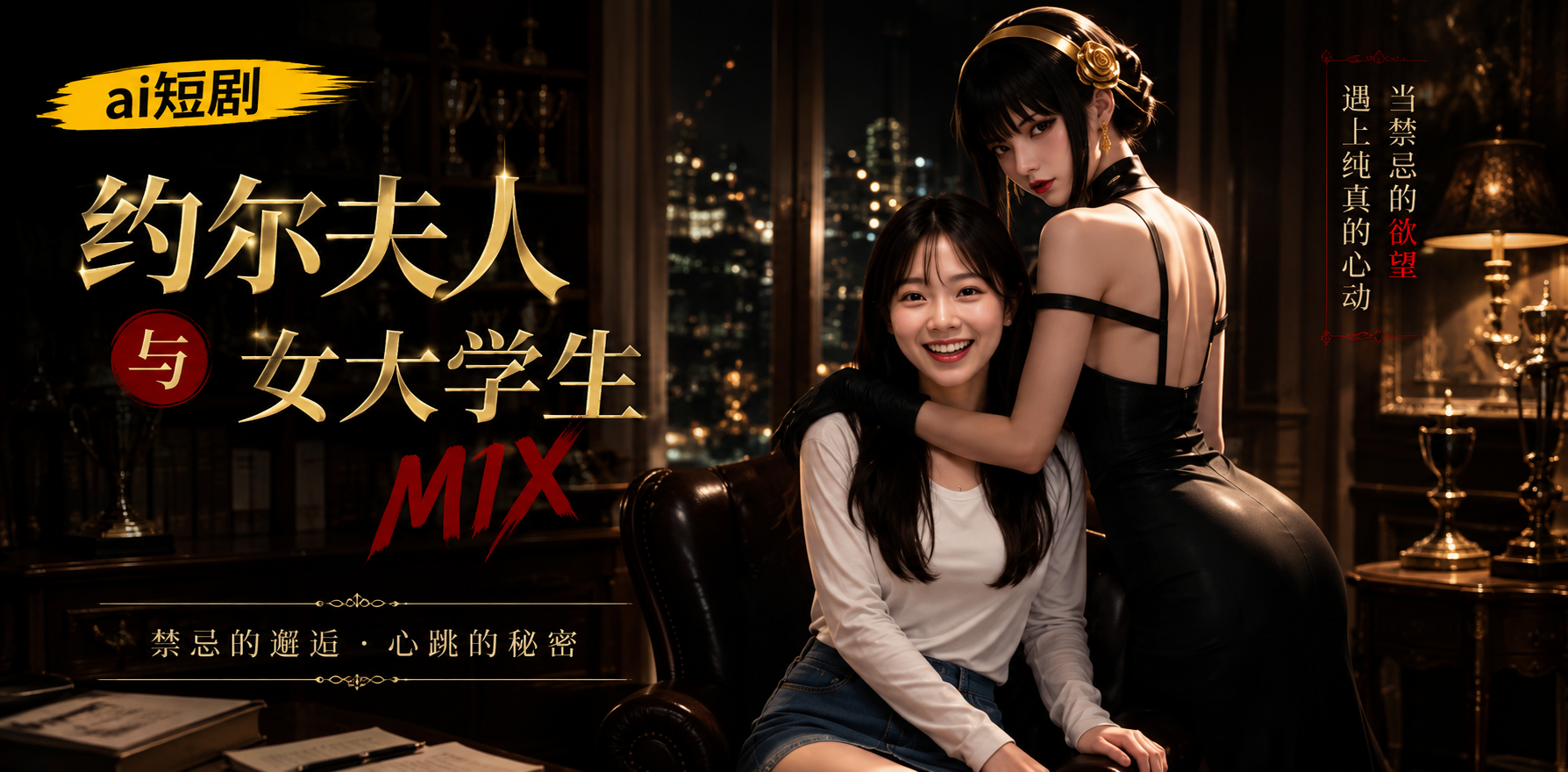 约尔夫人与女大学生 MIX 夫人女大亲密 ai短剧 夫人情欲故事 女大缠绵