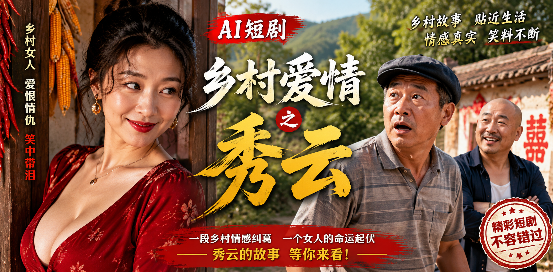 乡村爱情之骚妇秀云 秀云乡村沉沦 ai短剧 乡村情欲故事 秀云缠绵