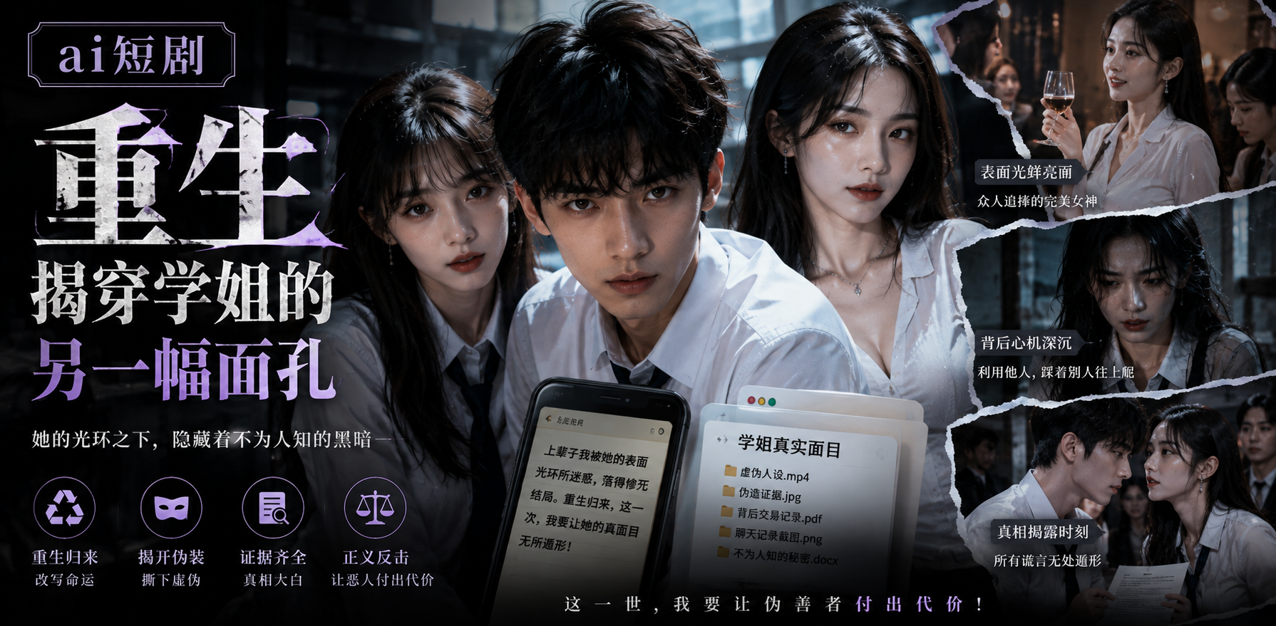重生揭穿学姐的另一幅面孔 学姐秘密暴露 ai短剧 学姐情欲故事 学姐缠绵