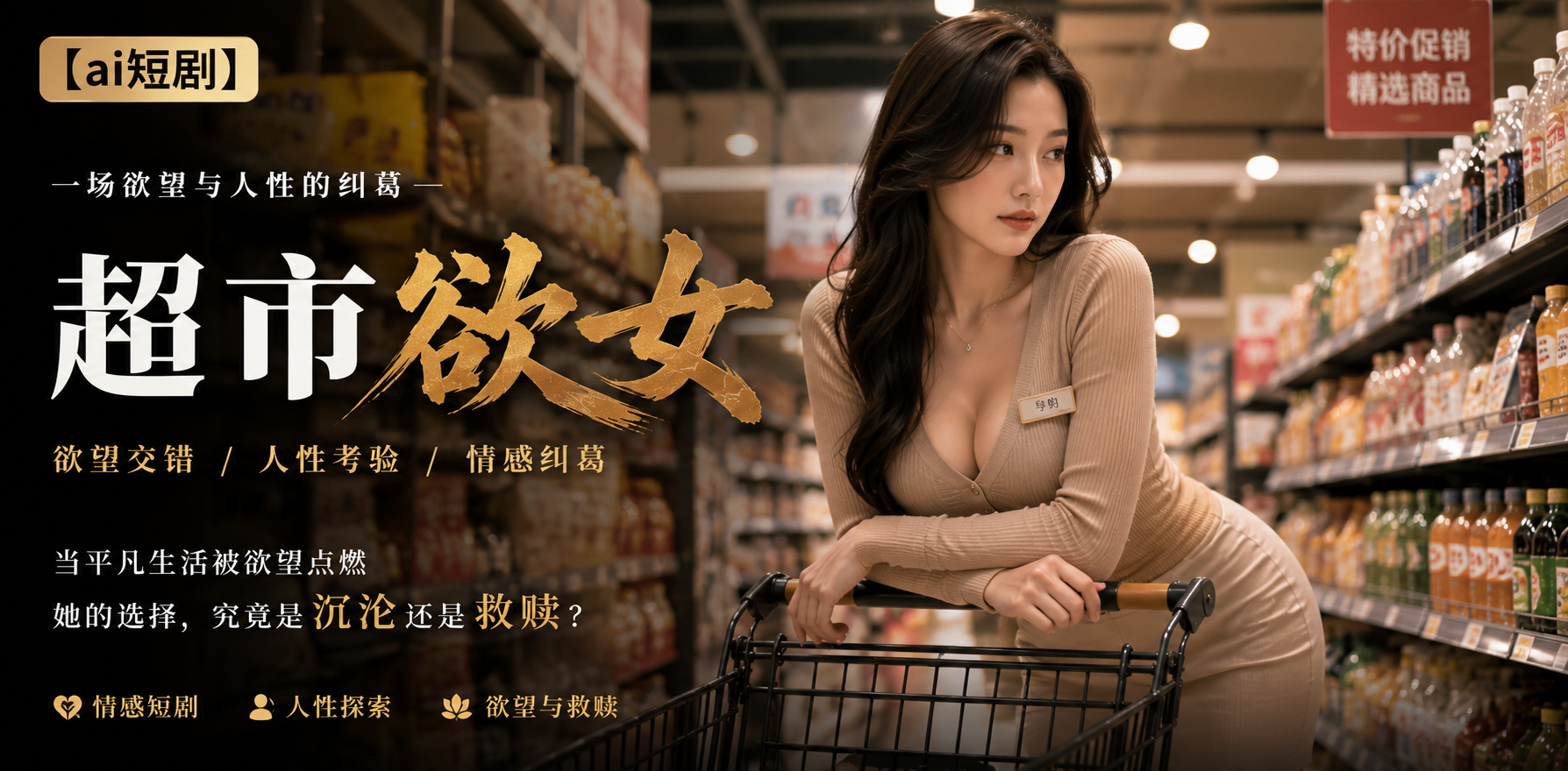 超市欲女 超市诱惑 ai短剧 成人情欲故事 超市缠绵