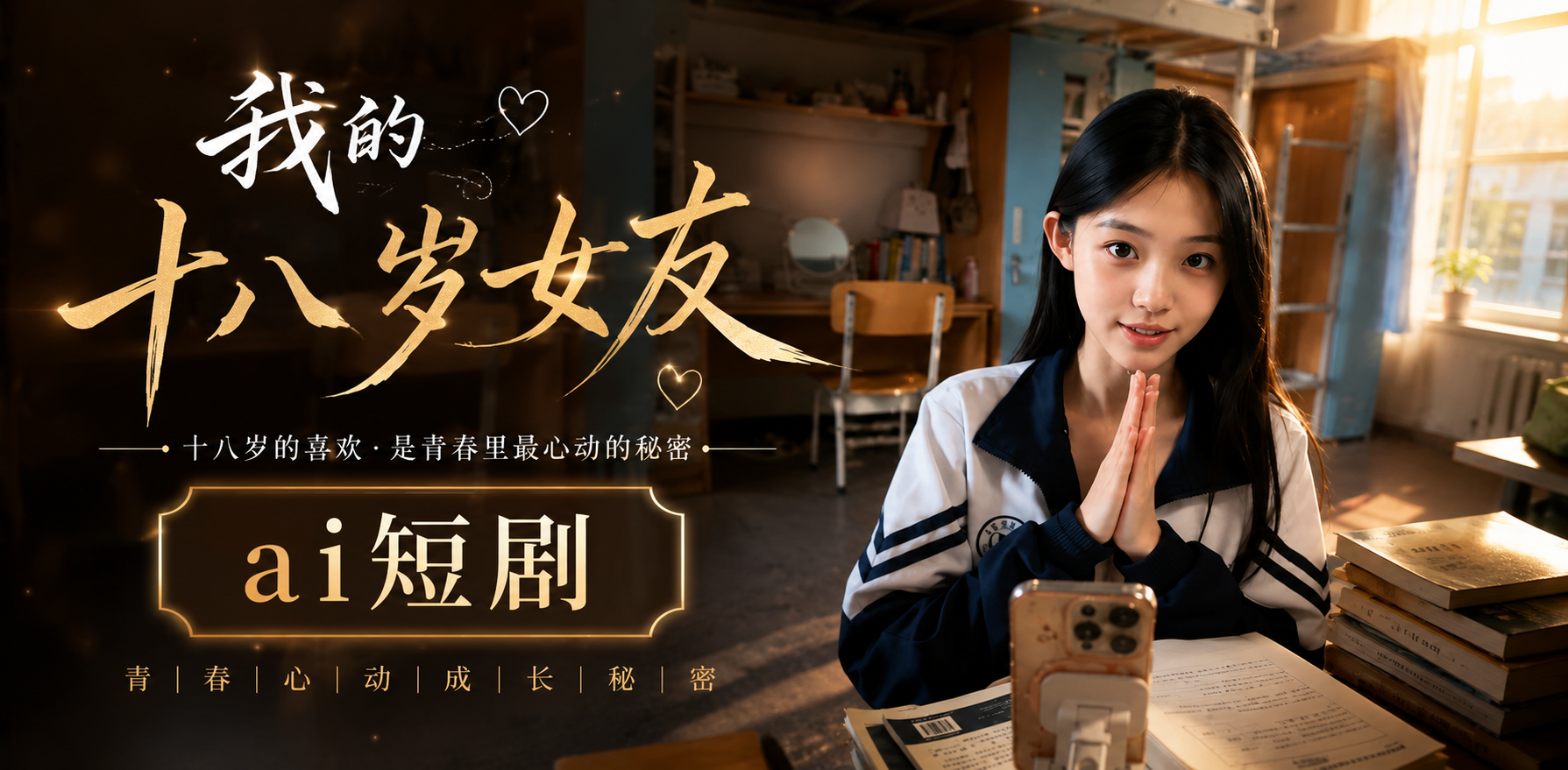 我的十八岁女友 青春恋人甜蜜 ai短剧 校园恋爱缠绵 初恋情欲故事