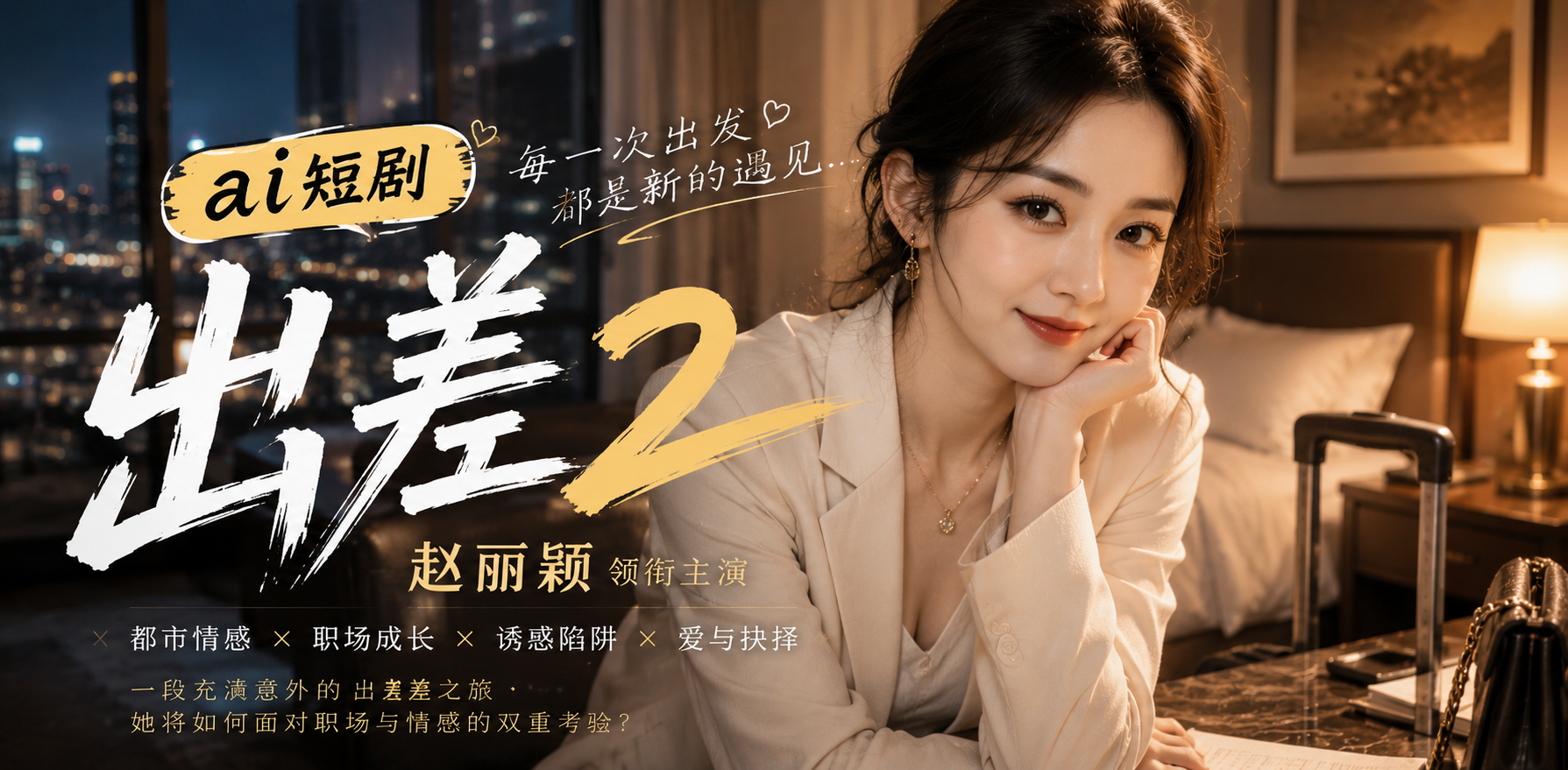 出差2 赵丽颖酒店暧昧 ai短剧 出差情欲故事 赵丽颖缠绵