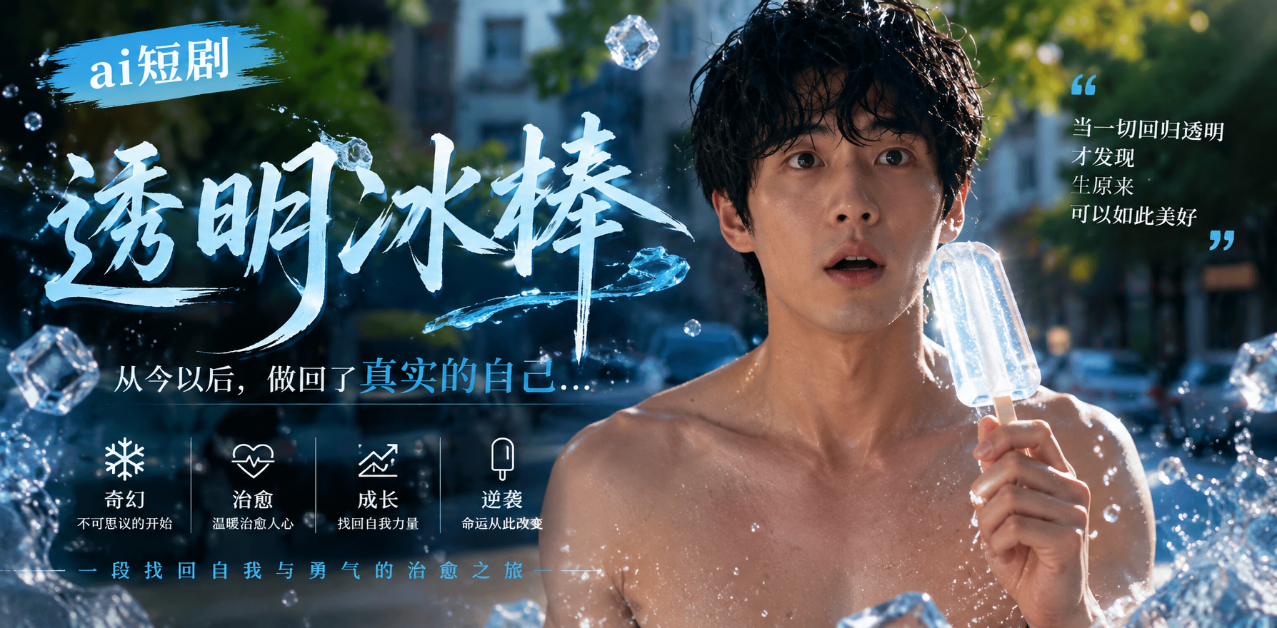 透明冰棒EP-1 透明人澡堂 ai短剧 AI国漫情欲 透明冰棒故事