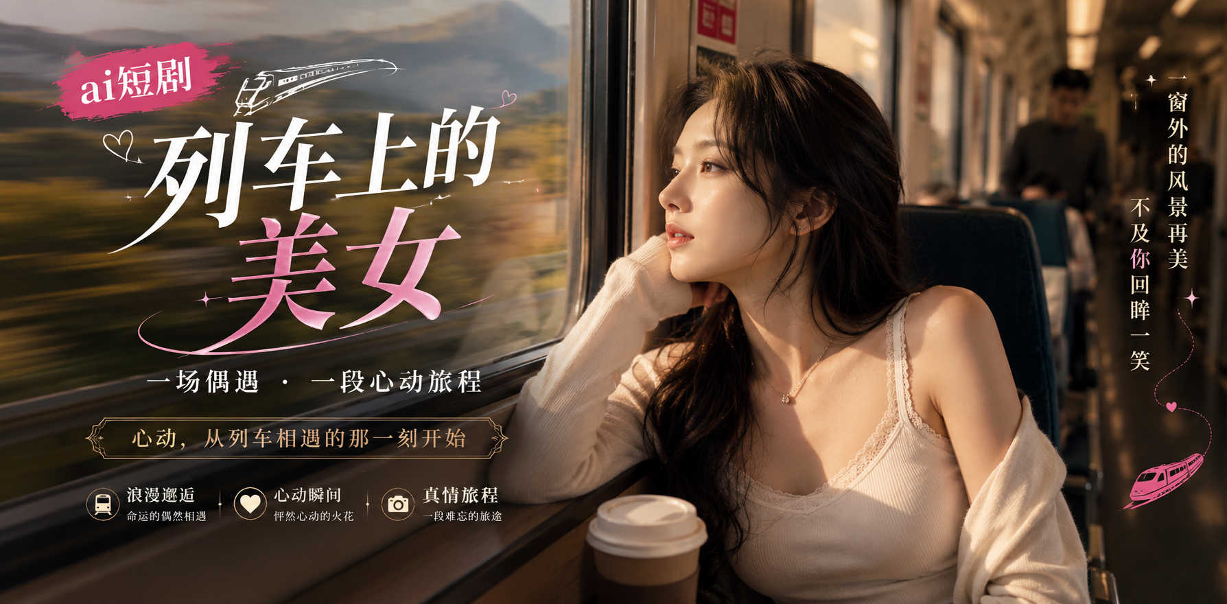 列车上的美女 列车暧昧 ai短剧 列车情欲故事缠绵