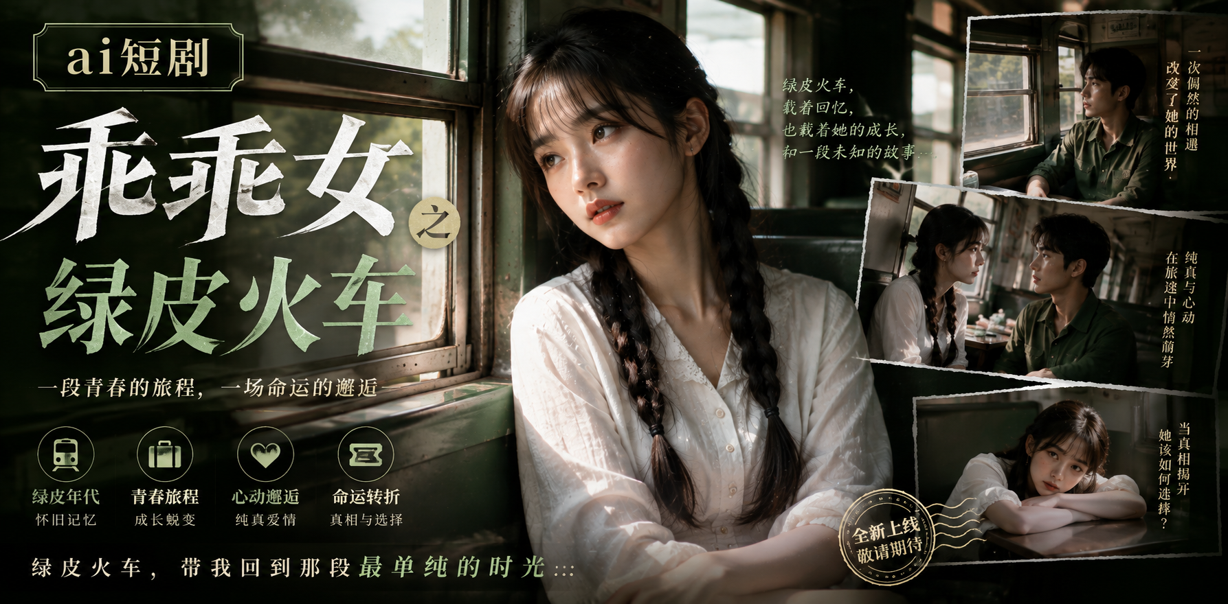 乖乖女之绿皮火车 绿皮火车乖乖女 ai短剧 火车情欲故事 乖乖女缠绵