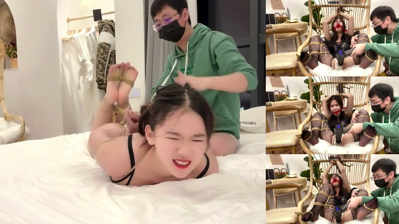 黑丝性感女仆 羞耻开腿 筋膜枪暴力轰击 敏感肉穴颤抖求饶