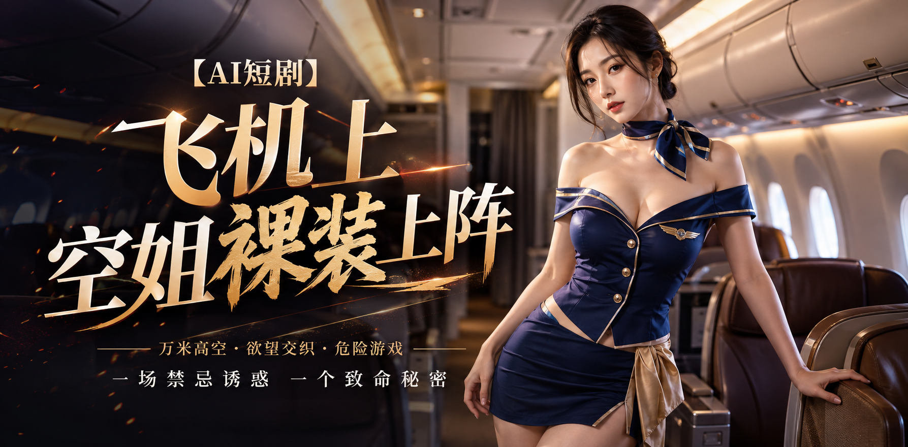 飞机上空姐裸装上阵 空姐特殊服务 ai短剧 空姐情欲故事 空姐缠绵