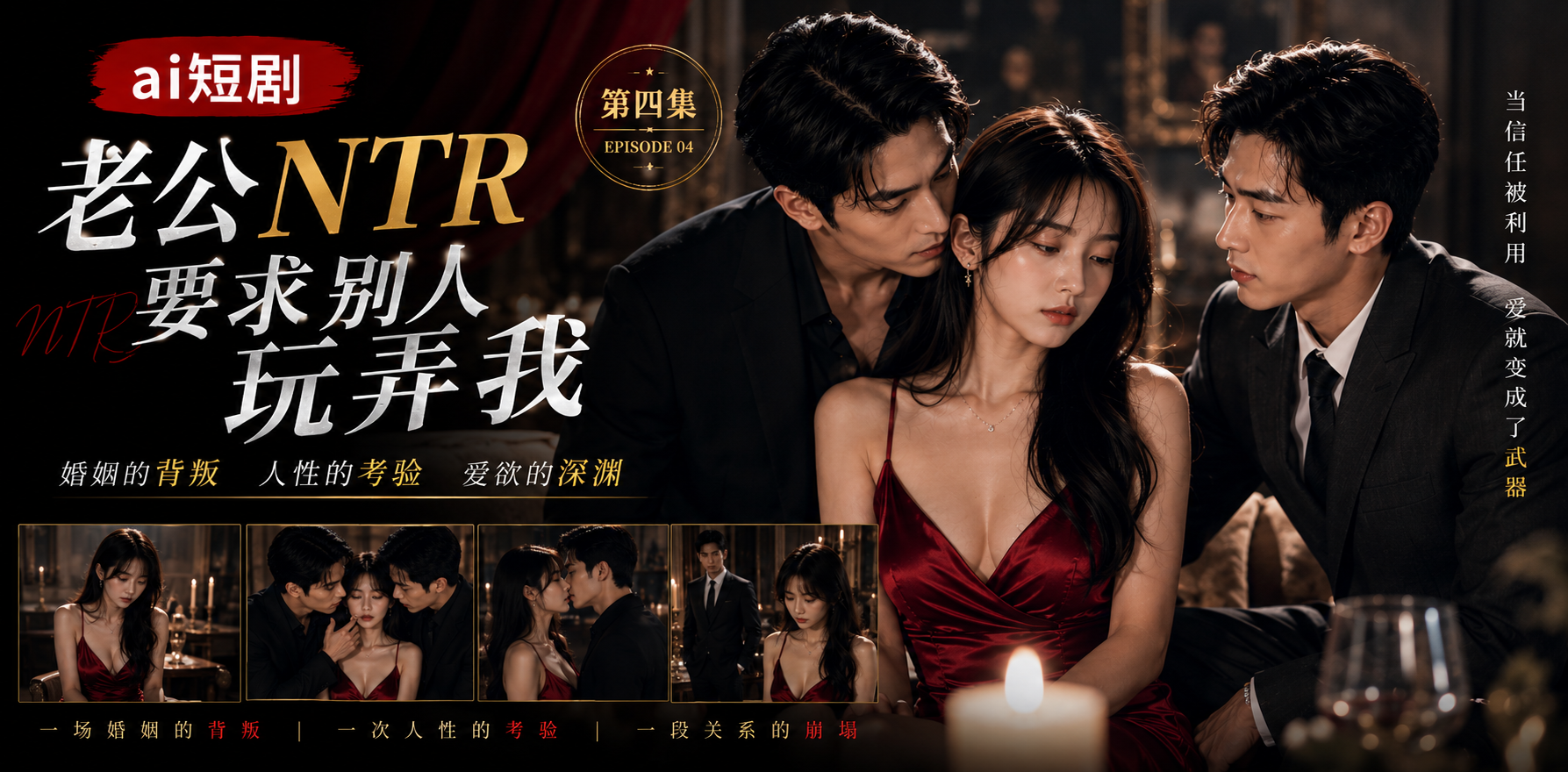 老公NTR要求别人玩弄我 第四集 丈夫安排亲密 ai短剧 NTR情欲故事 玩弄缠绵
