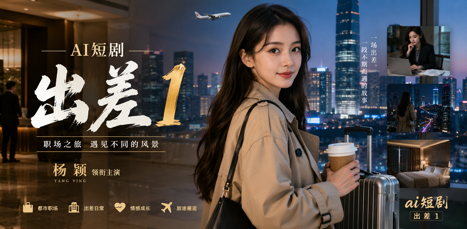 出差1 杨颖酒店深夜 ai短剧 出差情欲故事 杨颖缠绵
