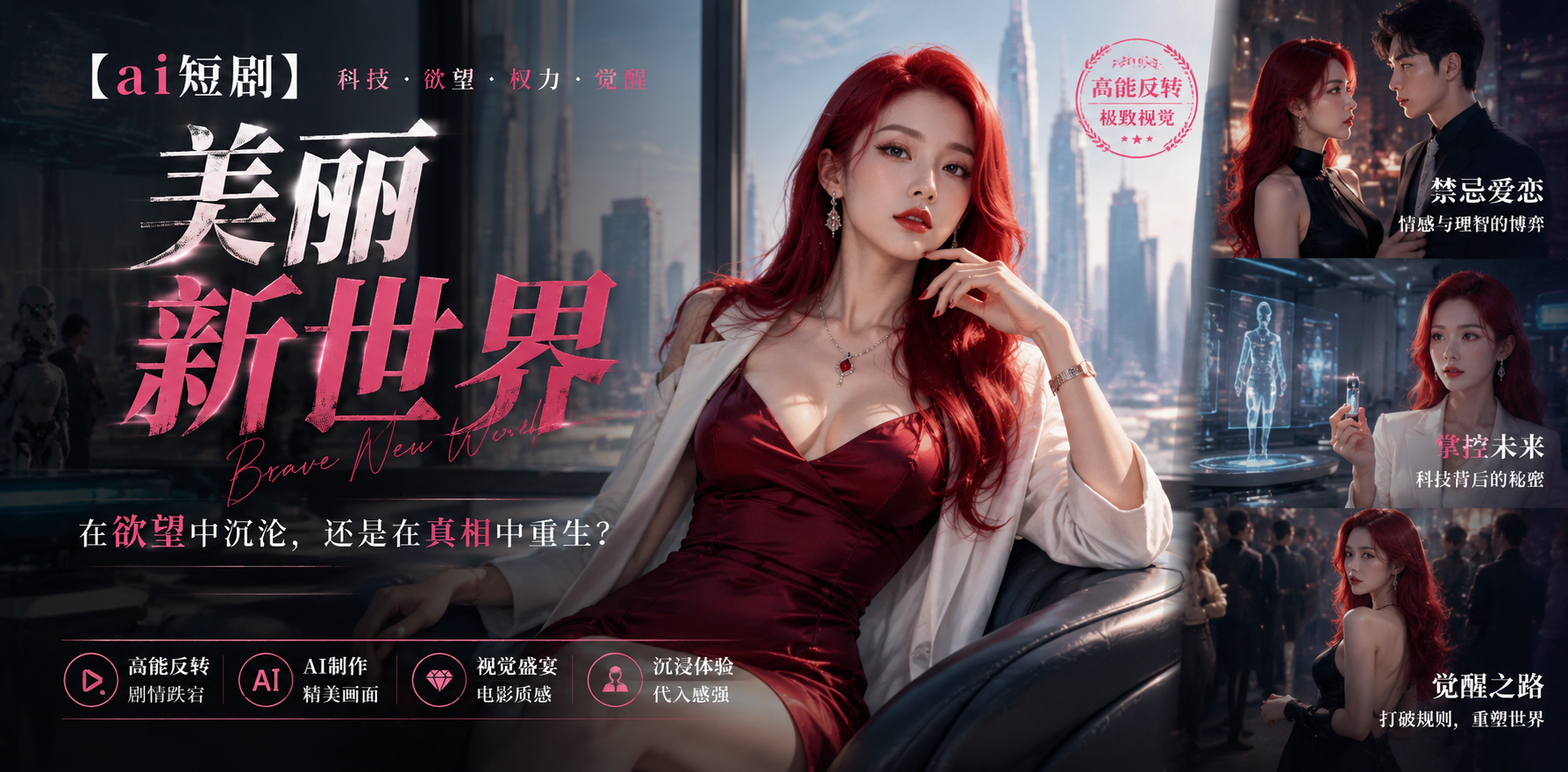 美丽新世界 真人版番外 红发御姐黑丝 ai短剧 厕所情欲故事 黑丝缠绵