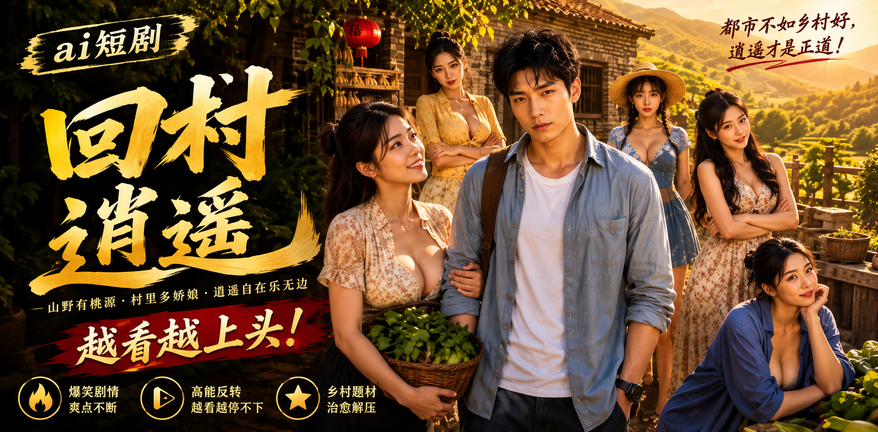 回村逍遥 EP1-7 回村女人侍奉 ai短剧 乡村情欲故事 逍遥缠绵