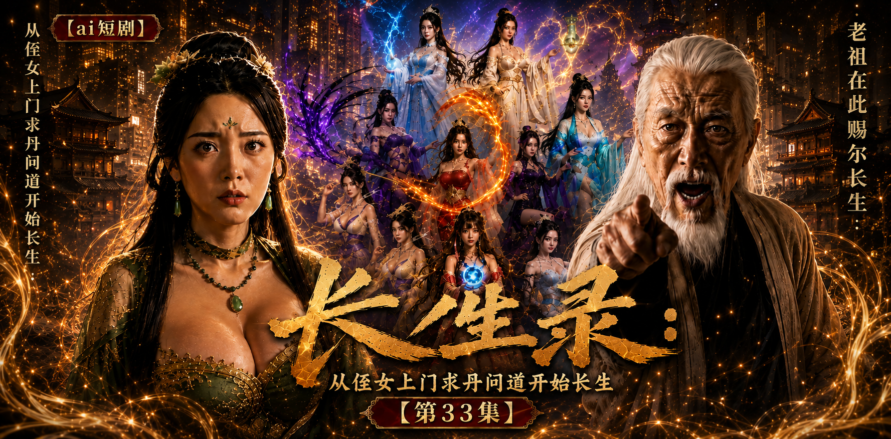 96岁快死的老头觉醒系统 第二天直接返老还童 EP-33 ai短剧 长生录从侄女上门求丹开始长生
