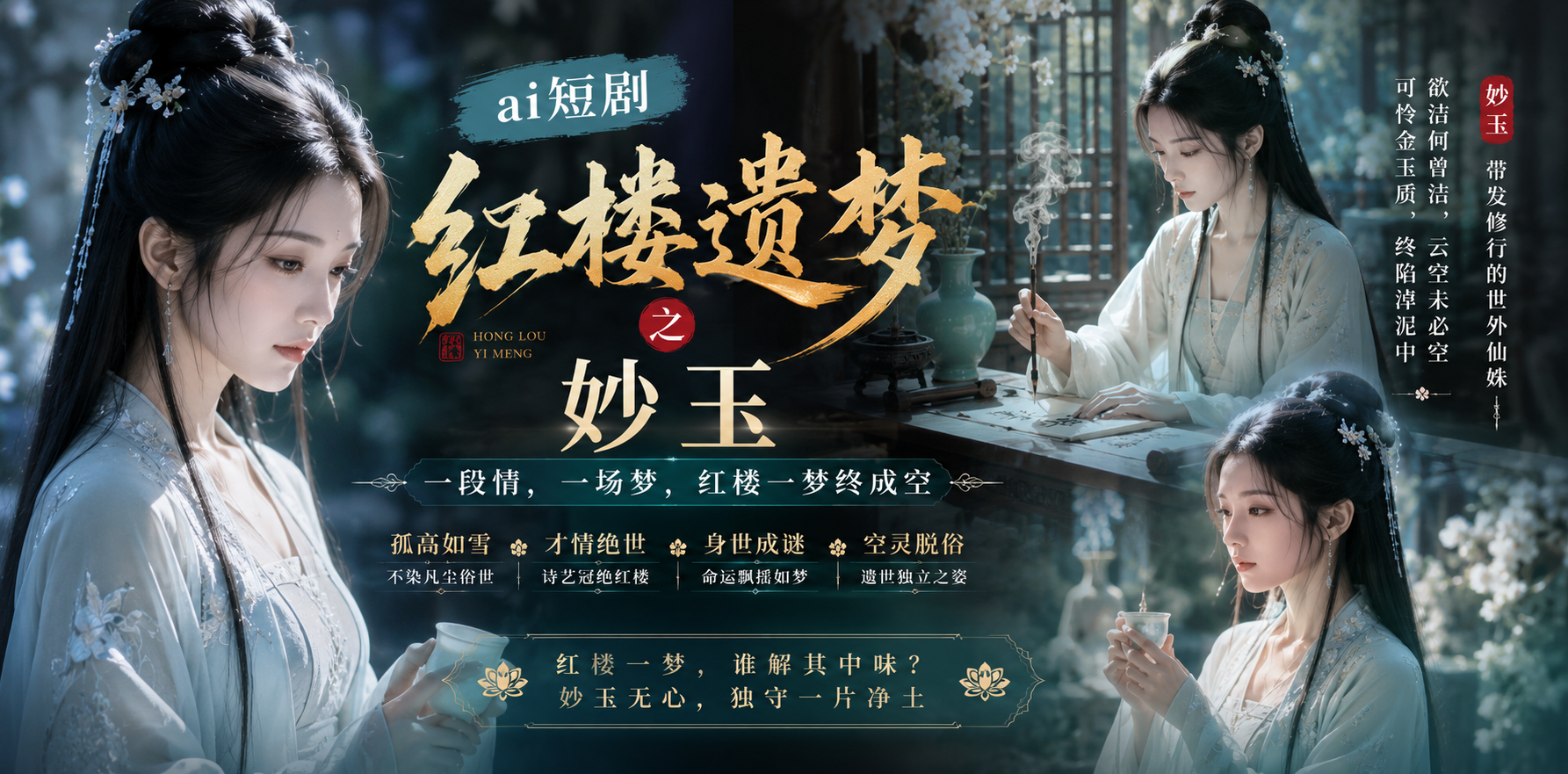 红楼遗梦 妙玉纱衣 ai短剧 红楼情欲故事 妙玉缠绵