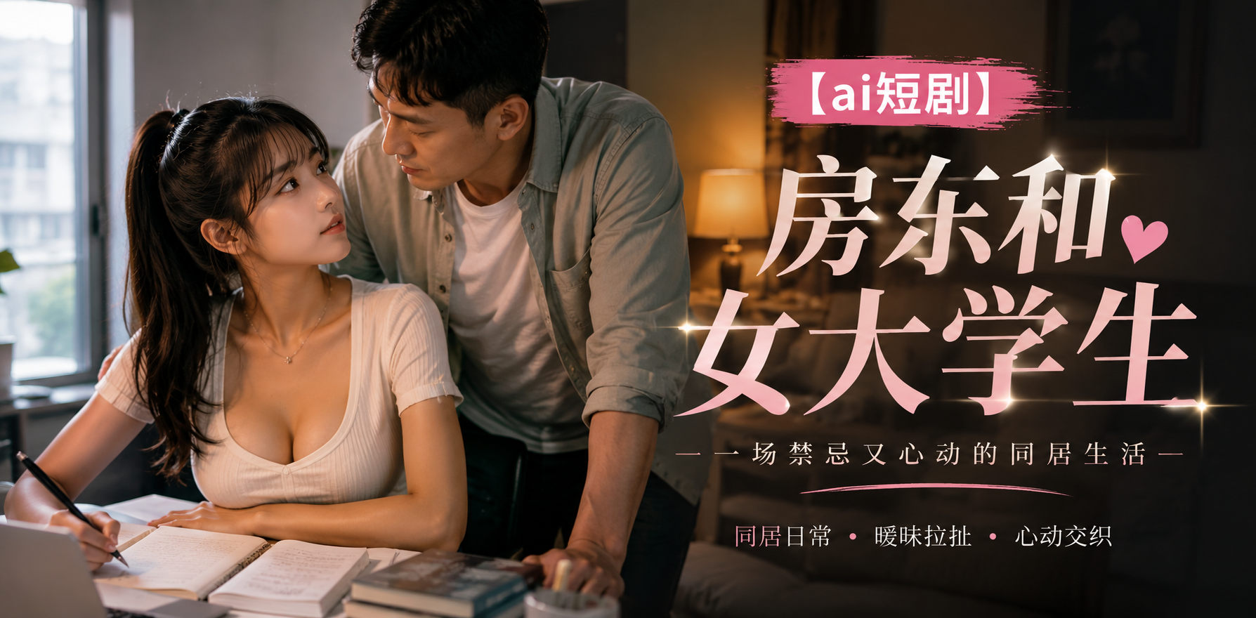 房东和女大学生 女大租房暧昧 ai短剧 房东欲望故事 女大亲密