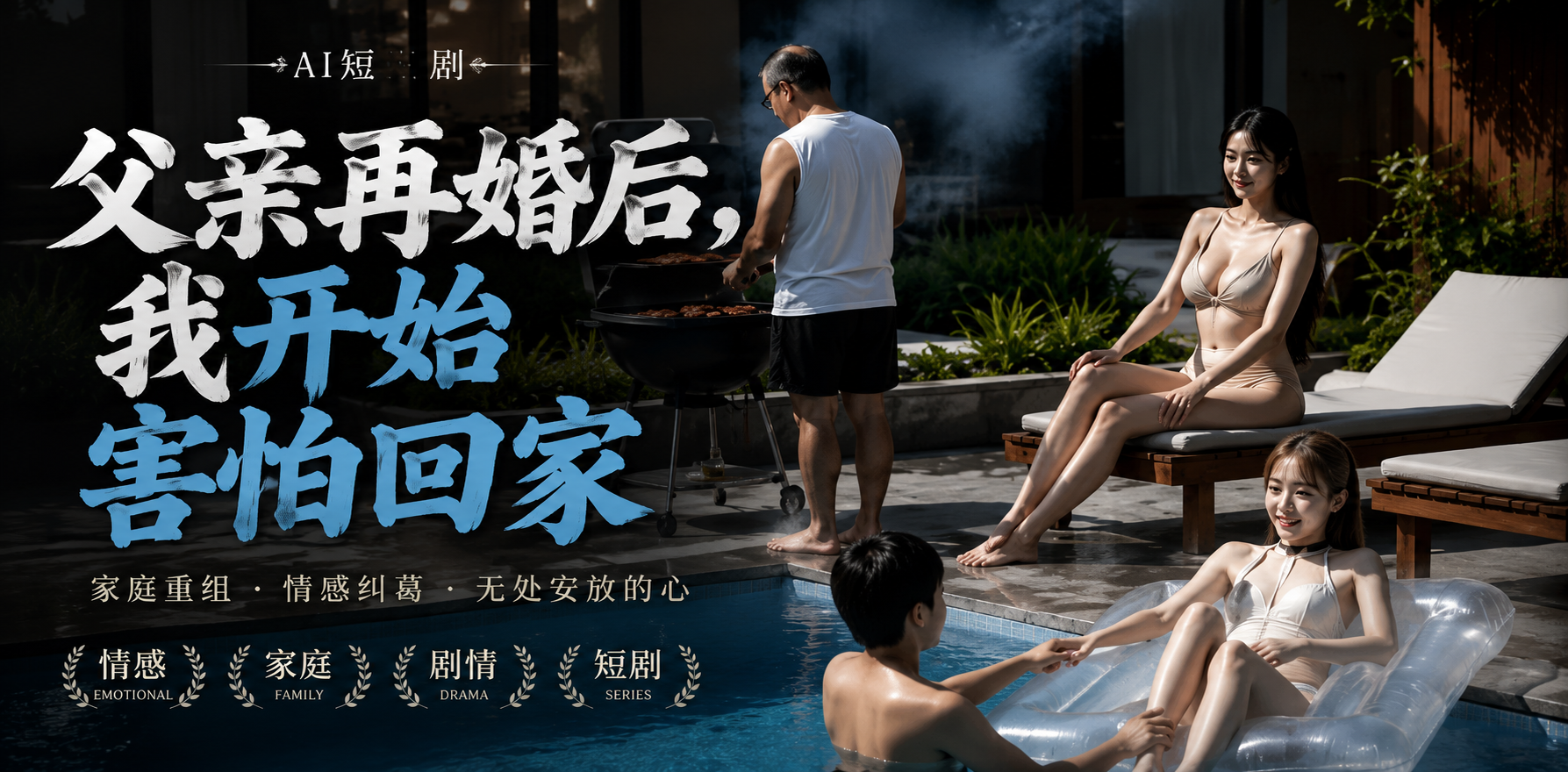 父亲再婚后，我开始害怕回家 AI短剧 那暧昧氛围让人浮想联翩