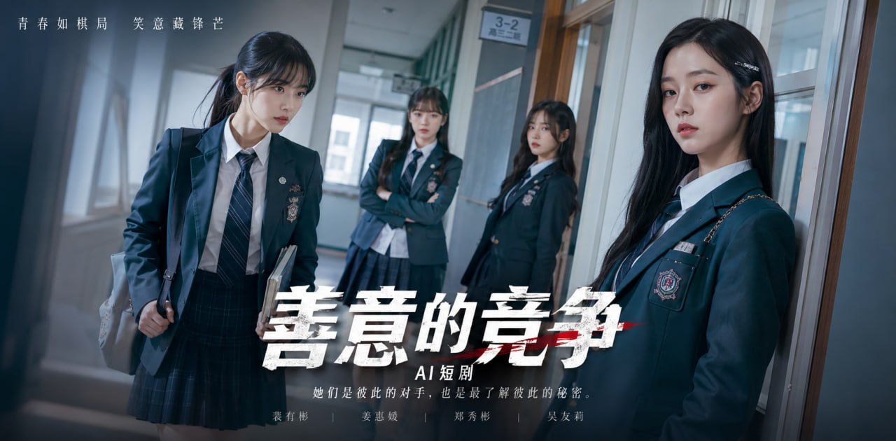 善意的竞争 李惠利 黑化掌控校园 郑受彬姜惠元女孩间危险暧昧纠缠 女高生存游戏欲望暗涌 ai短剧 ai成人