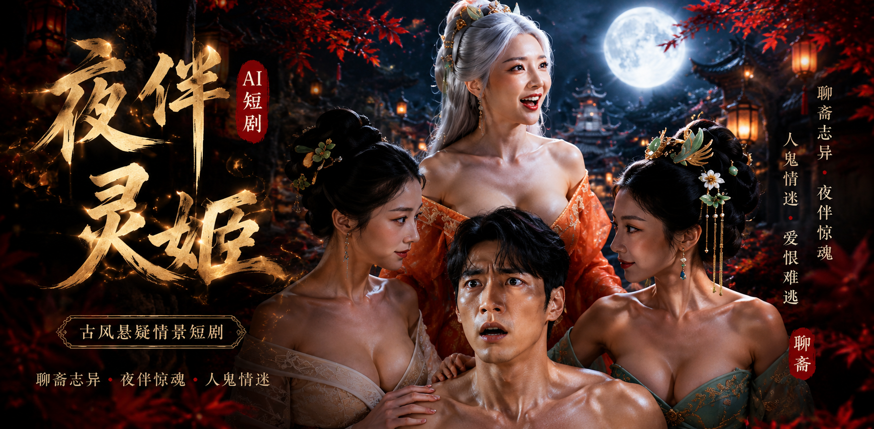 夜伴灵姬 AI短剧 她夜间陪伴后那柔媚纠缠让人回味无穷